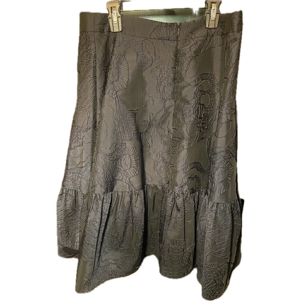 NEW BELLE BADGLEY MISCHKA Sloan Jacquard Skirt Sz 8 Navy A Line Pleated,  Lined